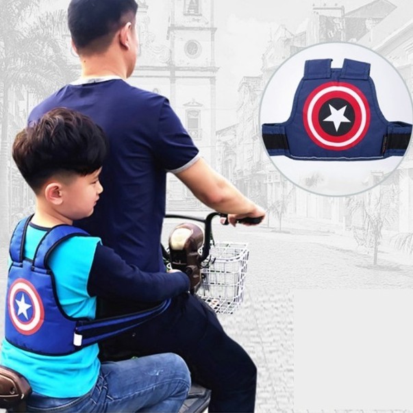 Đai Xe Máy An Toàn Bảo Vệ Bé Dáng Balo Cài Được Trước Sau