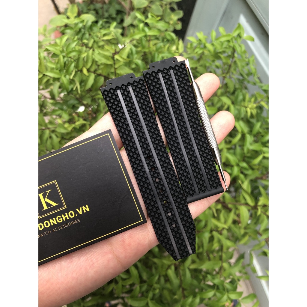 Tặng Kèm Tovit Thay Dây Đồng Hồ Hublot Nam Cao Su Vân Hạt Size 19-25-22