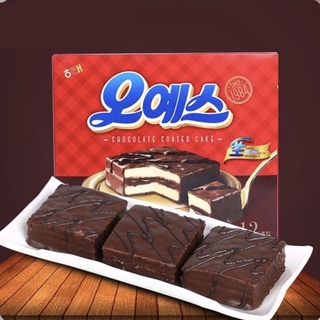 BÁNH BÔNG LAN PHỦ SÔ CÔ LA OHYES HAITAI OHYES CHOCOLATE COATED CAKE HATAI 🇰🇷