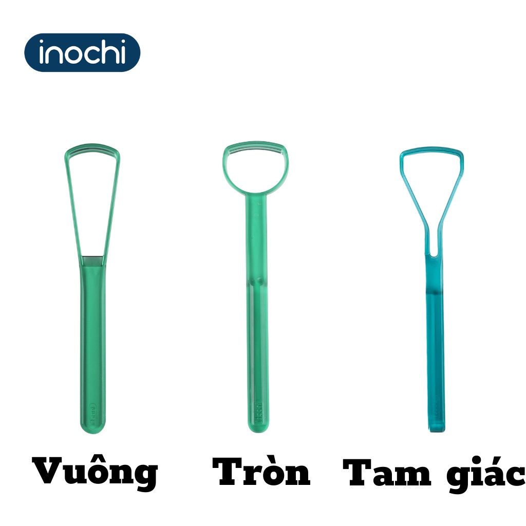 Combo 3 cạo lưỡi nhựa dụng cụ nạo lưỡi bàn chải vệ sinh lưỡi cao cấp INOCHI