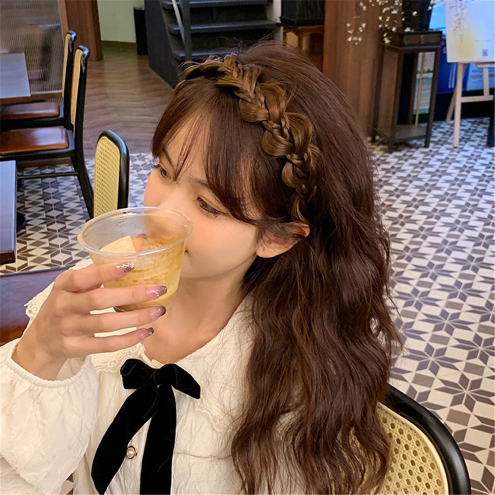 Băng Đô Kiểu Thắt Bím Chống Trượt Thời Trang Cho Nữ