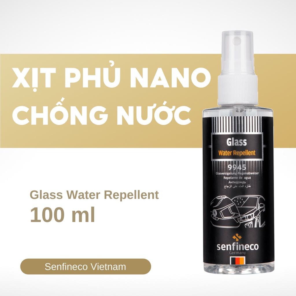 Bình xịt nano chống bám nước kính ô tô Senfineco 9945 Glass Water Repelent dung tích 100ml