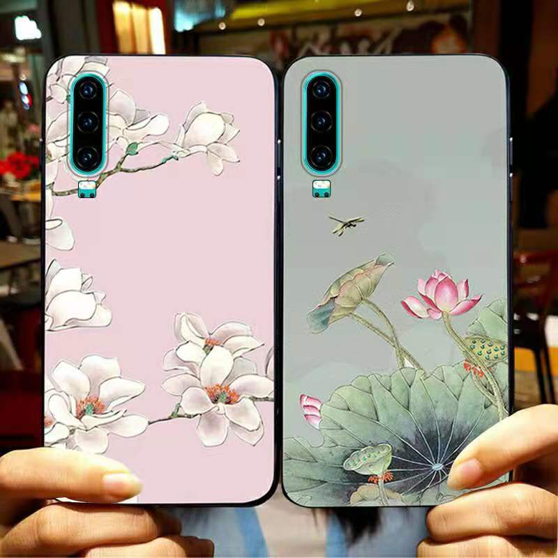 Ốp Lưng Tpu In Hình Hoa Sen Trung Quốc Cho Samsung Galaxy A21S A11 A01 Core A31 A71 A51 A10 A20 A30 A50 A70 A80 A90 A10S A20S A30S A50S A2 Core A8 A7 A6 Plus 2018