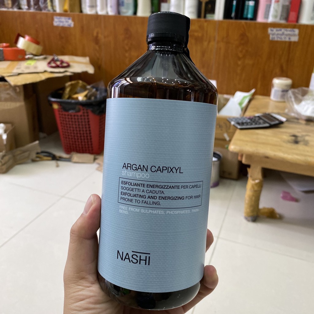 Dầu gội và huyết thanh chống rụng, kích thích mọc tóc NASHI ARGAN CAPIXYL 1000ml/100ml