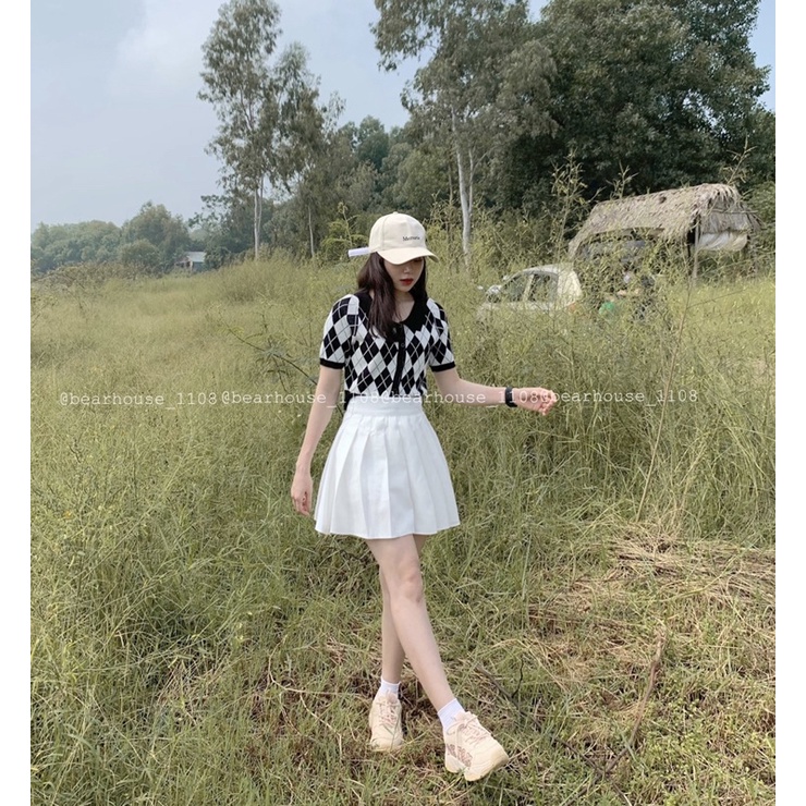 🌱 ÁO POLO LEN TRÁM TRẮNG ĐEN | BigBuy360 - bigbuy360.vn