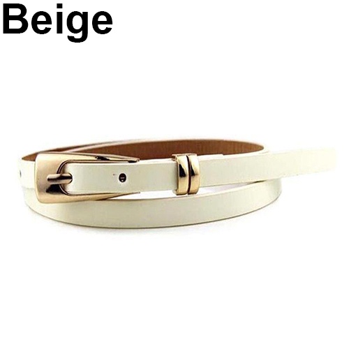 Thắt lưng giả da có nút khóa bản nhỏ màu kẹo thời trang dành cho nữ