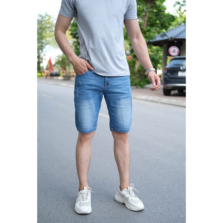 Quần Short Jean Nam H90 Chất Bò Giấy Co Giãn Mỏng Nhẹ, Thoáng Khí J013