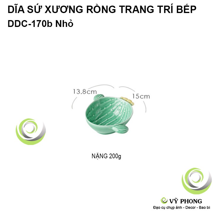 DĨA SỨ HÌNH XƯƠNG RỒNG STYLE BẮC ÂU DECOR TRANG TRÍ BẾP, ĐẠO CỤ CHỤP ẢNH SẢN PHẨM INS DDC-170a,b