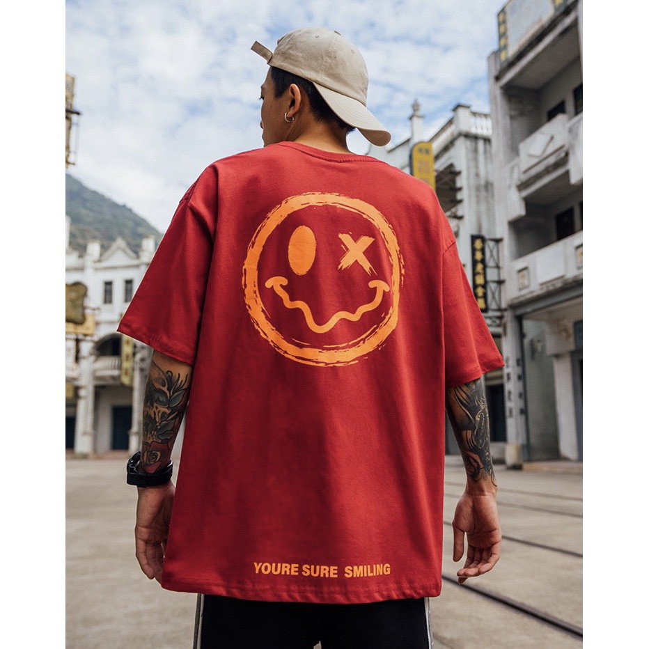 Áo Thun Oversize Nam Mặt Cười Smiling - TTL753 - Chất Cotton Xịn Xò - 4 Màu Đẹp Nhức Nách | BigBuy360 - bigbuy360.vn