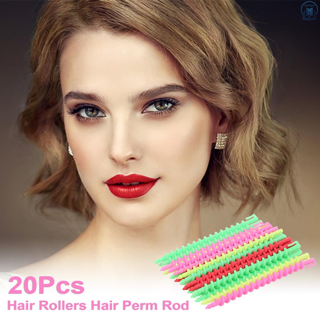 [Hàng mới về] Set 20 ống nhựa dạng xoắn ốc tạo kiểu tóc chuyên dụng cho salon