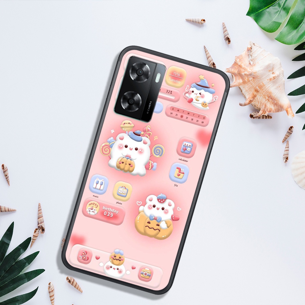ỐP LƯNG OPPO A57 4G (2022), IN HÌNH GẤU NÂU CHOCOLATE ĐÁNG YÊU.