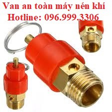Van an toàn máy nén khí, van xả hơi máy nén khí ren 13mm, ren 17mm giá sỉ