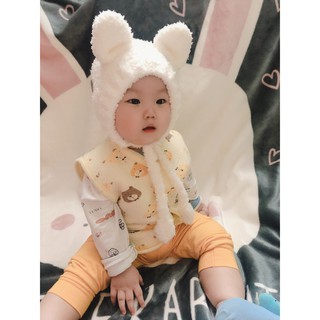 Mũ Lông Cừu Tai Gấu Cho Bé