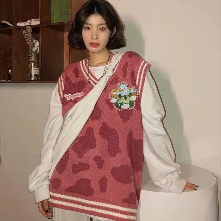 Áo len không tay cổ chữ v dáng rộng thời trang dành cho nữ | BigBuy360 - bigbuy360.vn