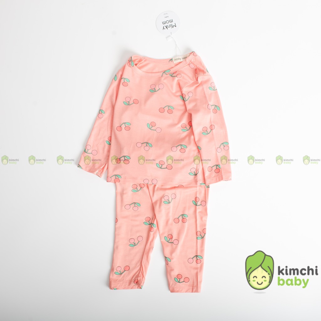 Đồ Bộ Bé Gái, Bé Trai Minky Mom Vải Thun Lạnh Họa Tiết Bò Sữa Hot Trend Ver 3, Bộ Dài Tay Thu Đông Cho Bé MKMTD2115