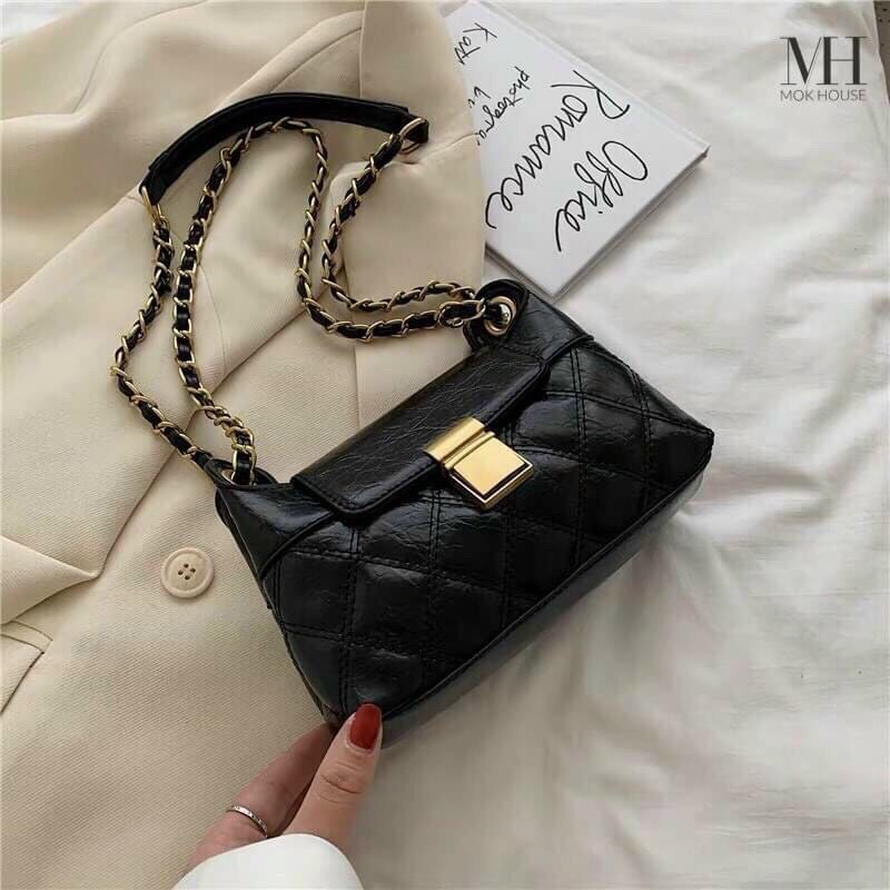 Túi Kẹp Nách Ô Trám Hàng Chuẩn Quảng Châu, Túi Xách Nữ Đeo Chéo Dây Xích Thời Trang M41