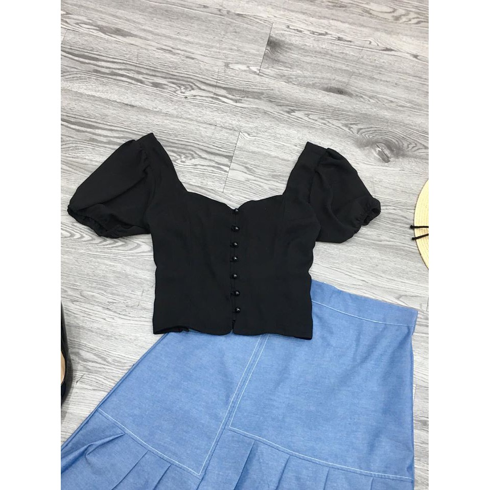 Áo kiểu croptop bigsize Seola beostyle cho người béo mập 55-100kg | BigBuy360 - bigbuy360.vn