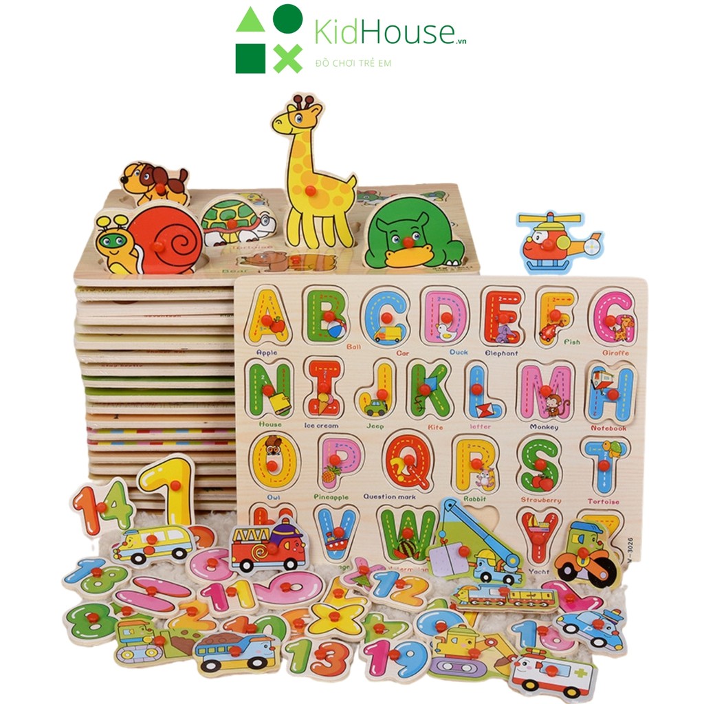 Bảng núm gỗ cho bé đồ chơi thông minh phát triển trí tuệ cho bé thương hiệu KidHouse.vn