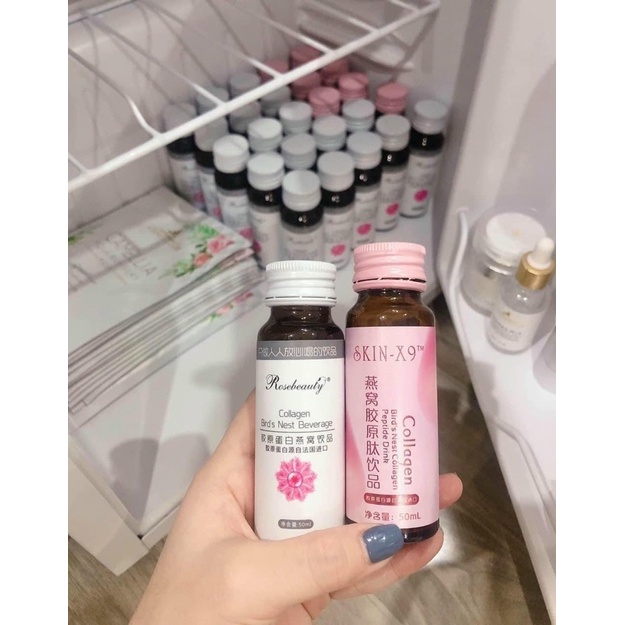 Collagen Yến Rose Beauty Collagen X9 Chính Hãng Hộp 8 lọ x 50ml