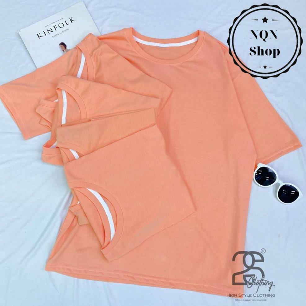 Áo Thun NQN Shop Nam Nữ Form Rộng Unisex Cổ Tròn Tay Lỡ Màu Cam Coral | BigBuy360 - bigbuy360.vn