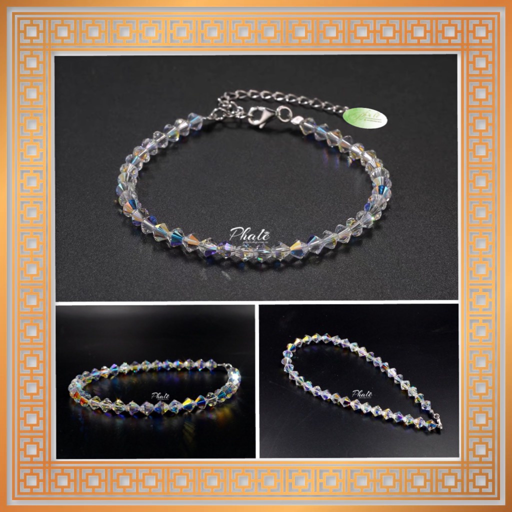 Vòng Tay Pha Lê Nón Nhọn 04mm Được Thiết Kế Từ Pha Lê Swarovski