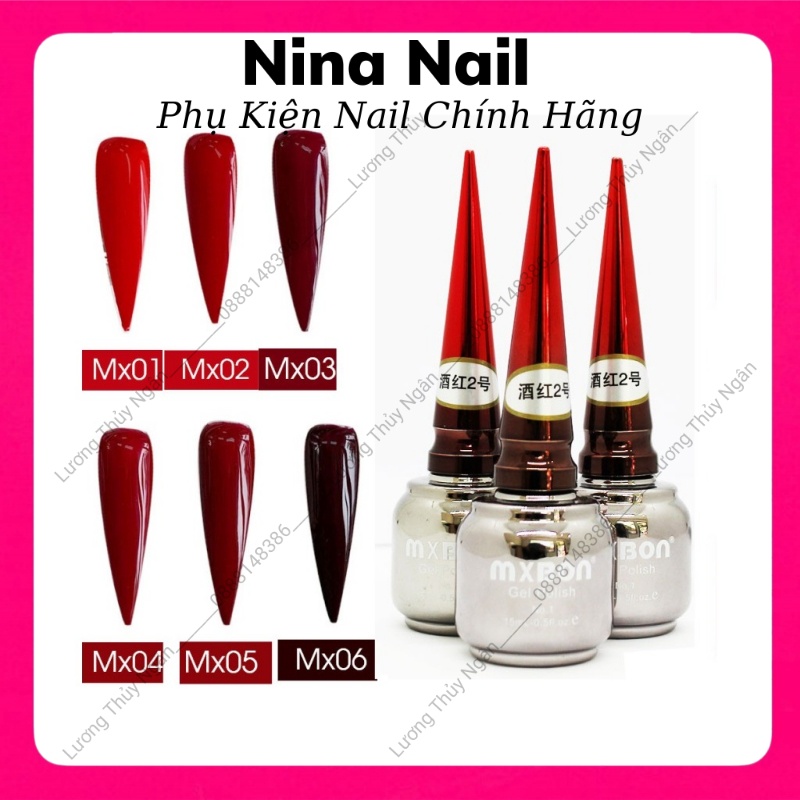 Sơn Gel Mxbon 6 Màu Đỏ Đẹp Siêu Hot Chính Hãng Chai 15ml