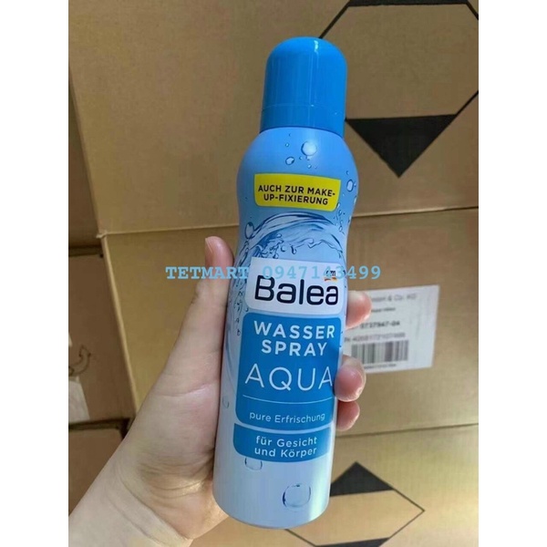 Xịt Khoáng Balea Wasserspray Aqua  hàng chuẩn Đức 150ml, cấp ẩm, muối khoáng, Tetmart