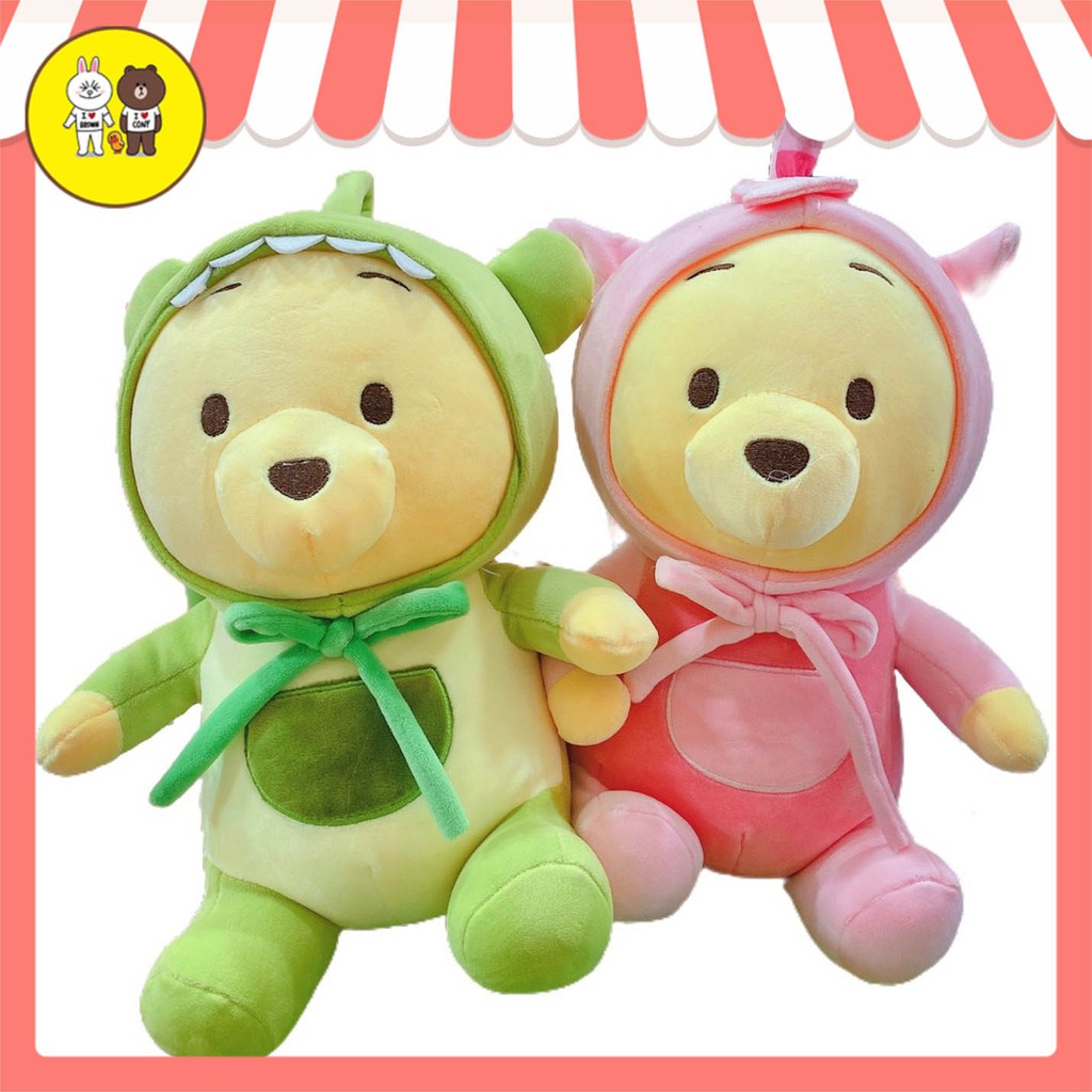 Gấu Bông POOH Cosplay Unicorn & Khủng Long cute size 32cm - Đồ chơi quà tặng Hot Trend - Gấu bông AMI