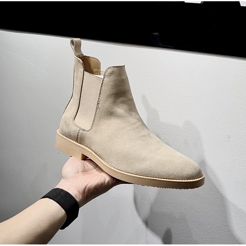GIÀY NAM CAO CỔ CHELSEA BOOT DA LỘN MÀU TAN | BigBuy360 - bigbuy360.vn