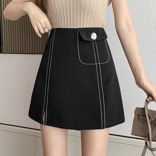 Chân váy ngắn nữ chỉ nổi xẻ cách điệu, Chân váy chữ A công sở MS01