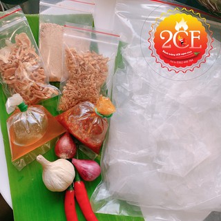 Bánh tráng 2CE muối nhuyễn full topping (hành phi, tỏi phi, nước tắc, sate) - Bánh tráng Tây Ninh