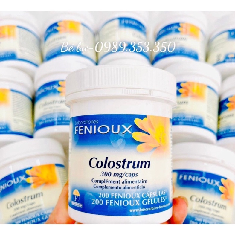 Sữa non Pháp Fenioux Colostrum hộp 200 viên date mới nhất tháng 4/2024