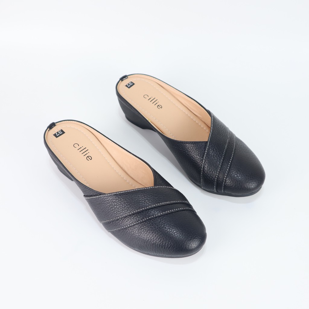 Dép sục nữ mũi vuông trendy phối khóa thời trang êm mềm đế cao 3cm tiện lợi đi chơi dạo phố Cillie 1026