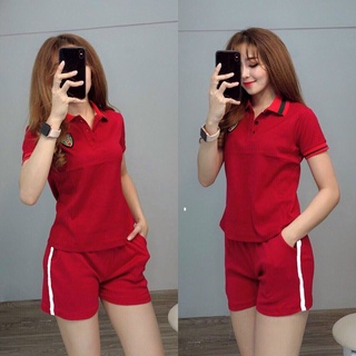 Đồ bộ thể thao nữ chất thun cotton - Đồ bộ đùi thể thao nữ