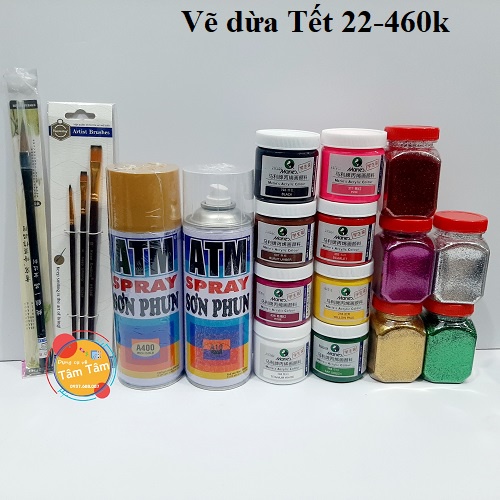 [ TÂM TÂM ]-Combo vẽ dừa tết/ VẼ DỪA , VẼ DƯA HẤU TẾT 01-05 -