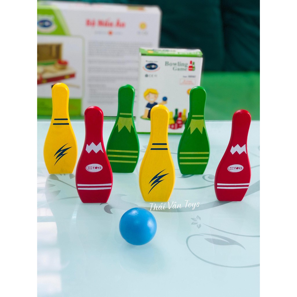 Trò Chơi Bowling Gỗ Cho Bé - Ném Bóng Nhiều Màu Với Đồ Chơi An Toàn, Mang Đến Niềm Vui Sôi Động
