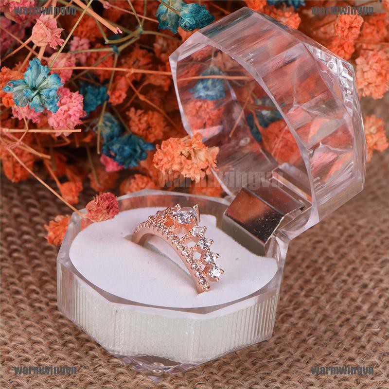 Hộp Đựng Nhẫn Cưới / Đính Hôn Bằng Acrylic Trong Suốt Mới