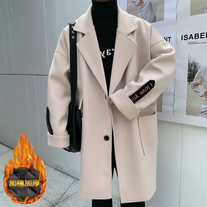 áo khoác len nam dáng dài phong cách Hàn Quốc dày đẹp trai