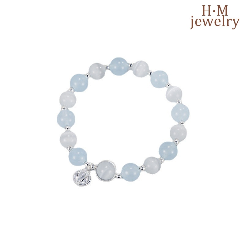 Vòng Tay Đá Mắt Mèo Aquamarine