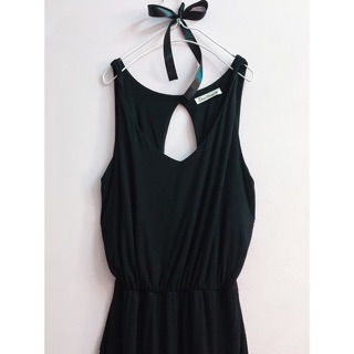 Đầm maxi thun lụa hở lưng giọt nước