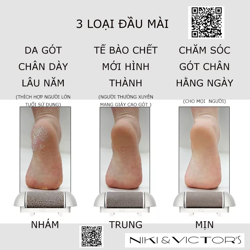 [Mã 77FMCGSALE1 giảm 10% đơn 250K] Máy Chà Gót Chân Pin Sạc Chống Thấm Nước Mài Tế Bào Chết Gót Chân 981 Pritech