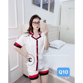 Bộ pijama cộc lụa mango chất mịn mát free size 40-65kg