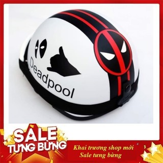 Kèm Kính- Mũ Bảo Hiểm Nửa Đầu Deadpool, Batman, Thor- Nón Phượt 1/2