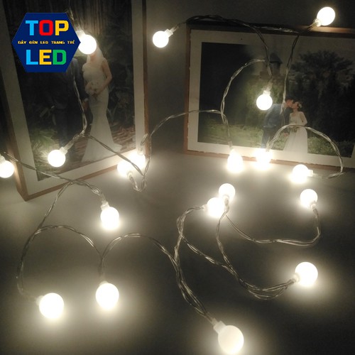 Dây đèn led trang trí cherry ball dài 2 mét 10 bóng dùng pin giá rẻ TOPLED T010