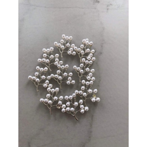 1 phiến cành phối ngọctrai 46*47mm, nguyên liệu làm trâm cài tóc cổ trang, nguyên liệu diu, Sỉ phụ kiện Khánh Huyền