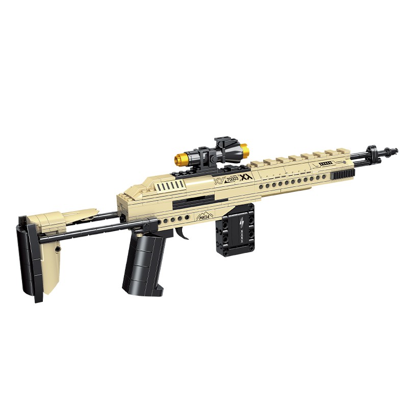 Đồ Chơi Lắp Ráp Kiểu LEGO, Lắp Ghép Mô Hình PUBG SCAR, MK14, VECTOR, M416 Với 400+ Mảnh Ghép