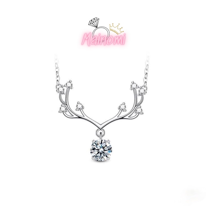 Dây chuyền mặt hình mặt tuần lộc đón noel siêu cấp lung linh Mainomi Shop Bạc Xinh
