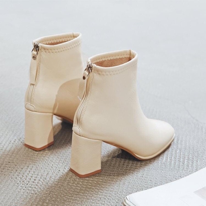 bốt da mờ có sẵn đế cao 7p boot da mờ