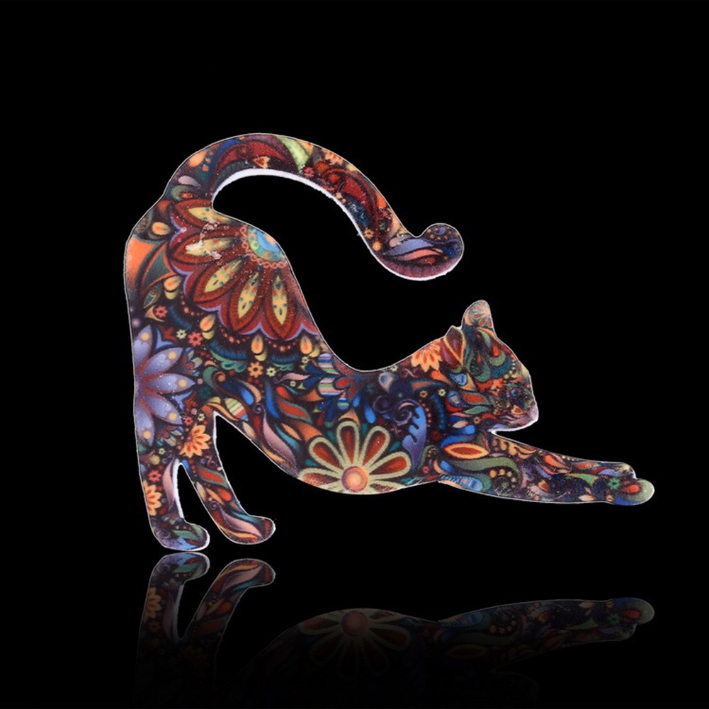 Ghim Cài Áo Hình Mèo Và Bông Hoa Xinh Xắn