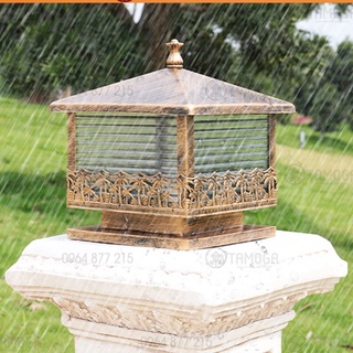Đèn trụ cổng cây dừa Cỡ vuông 400mm, 300mm Nhôm cao cấp TC 7005
